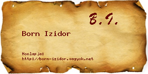 Born Izidor névjegykártya